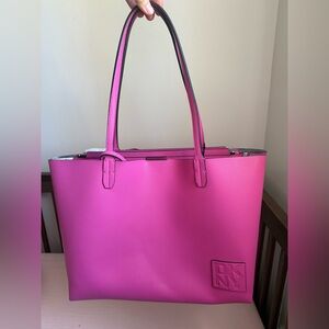 DKNY Hot Pink Faux Leather Tote Bag